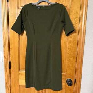 Alfani Women’s Olive Green Solid Sheath Dress size 2